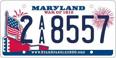 MD license plate 2AA8557