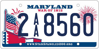 MD license plate 2AA8560