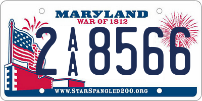 MD license plate 2AA8566