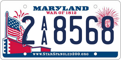 MD license plate 2AA8568