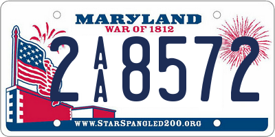 MD license plate 2AA8572