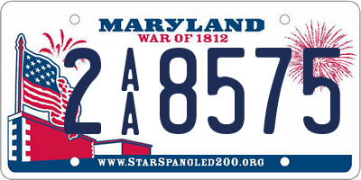 MD license plate 2AA8575