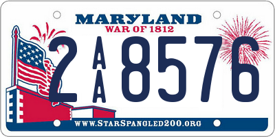 MD license plate 2AA8576