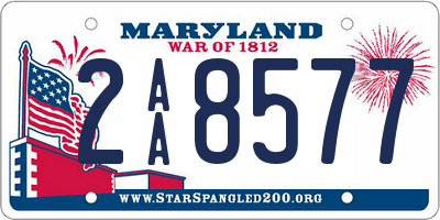 MD license plate 2AA8577