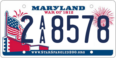 MD license plate 2AA8578