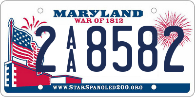 MD license plate 2AA8582