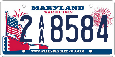 MD license plate 2AA8584