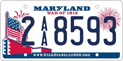 MD license plate 2AA8593