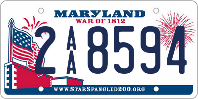 MD license plate 2AA8594