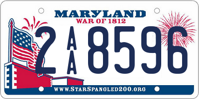 MD license plate 2AA8596