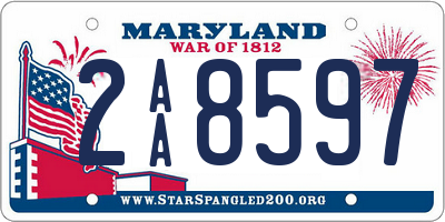 MD license plate 2AA8597