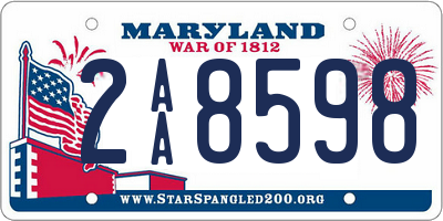 MD license plate 2AA8598