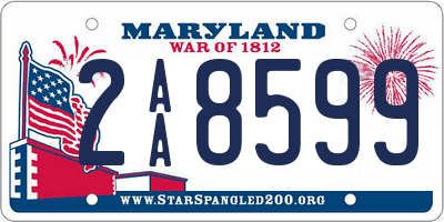 MD license plate 2AA8599