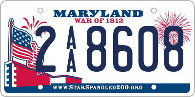 MD license plate 2AA8608