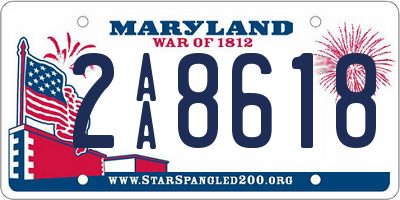 MD license plate 2AA8618