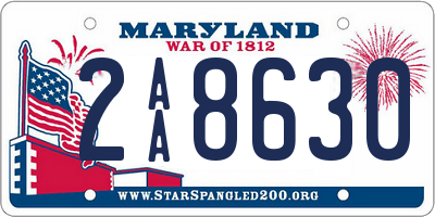 MD license plate 2AA8630