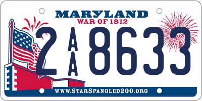 MD license plate 2AA8633