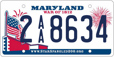 MD license plate 2AA8634