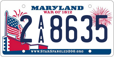 MD license plate 2AA8635