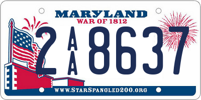 MD license plate 2AA8637