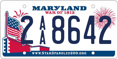 MD license plate 2AA8642