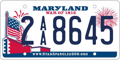 MD license plate 2AA8645