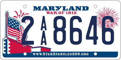 MD license plate 2AA8646