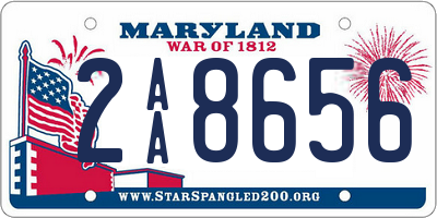 MD license plate 2AA8656