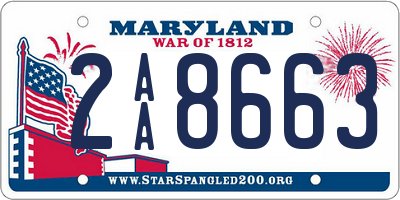 MD license plate 2AA8663