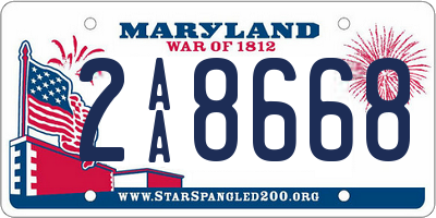 MD license plate 2AA8668