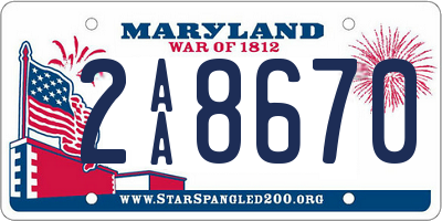 MD license plate 2AA8670