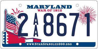 MD license plate 2AA8671