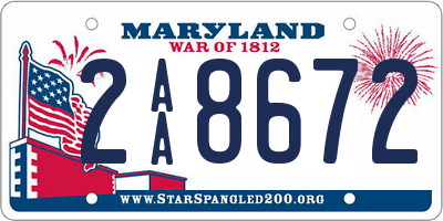 MD license plate 2AA8672