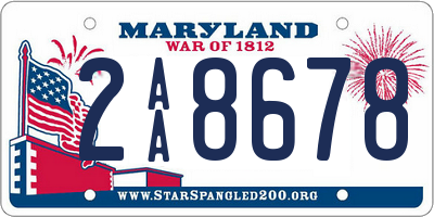 MD license plate 2AA8678