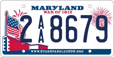 MD license plate 2AA8679
