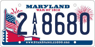 MD license plate 2AA8680