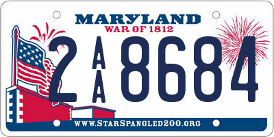 MD license plate 2AA8684