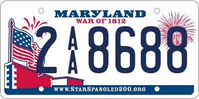 MD license plate 2AA8688