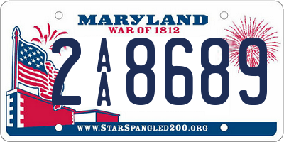 MD license plate 2AA8689