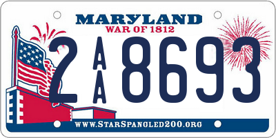 MD license plate 2AA8693