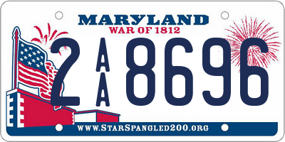 MD license plate 2AA8696