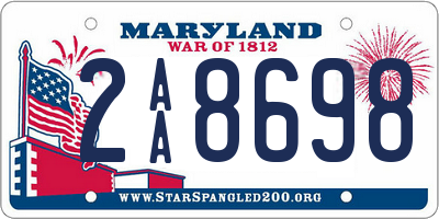 MD license plate 2AA8698