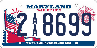 MD license plate 2AA8699