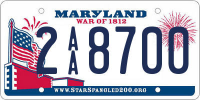 MD license plate 2AA8700