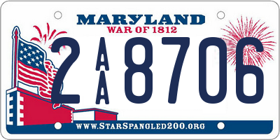 MD license plate 2AA8706