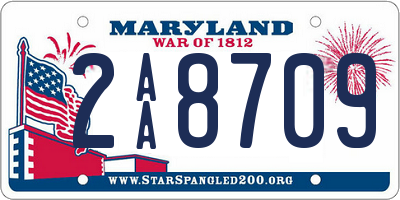 MD license plate 2AA8709