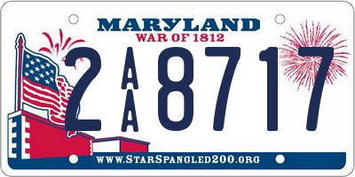 MD license plate 2AA8717