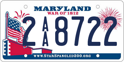 MD license plate 2AA8722