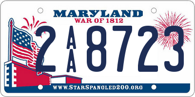 MD license plate 2AA8723