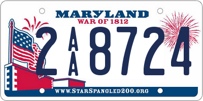 MD license plate 2AA8724